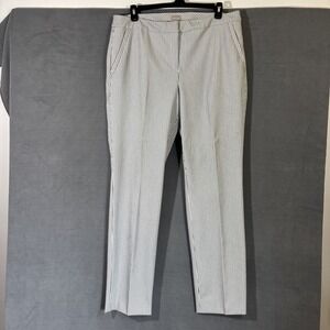 Chicos 3 Tall Trousers Black Gray White Stripe Office Career Professional Casual